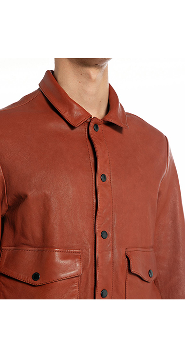 REPLAY リプレイ スエードトラッカージャケット レザー リラックスフィット ワックスレザージャケット｜REPLAY リプレイ公式